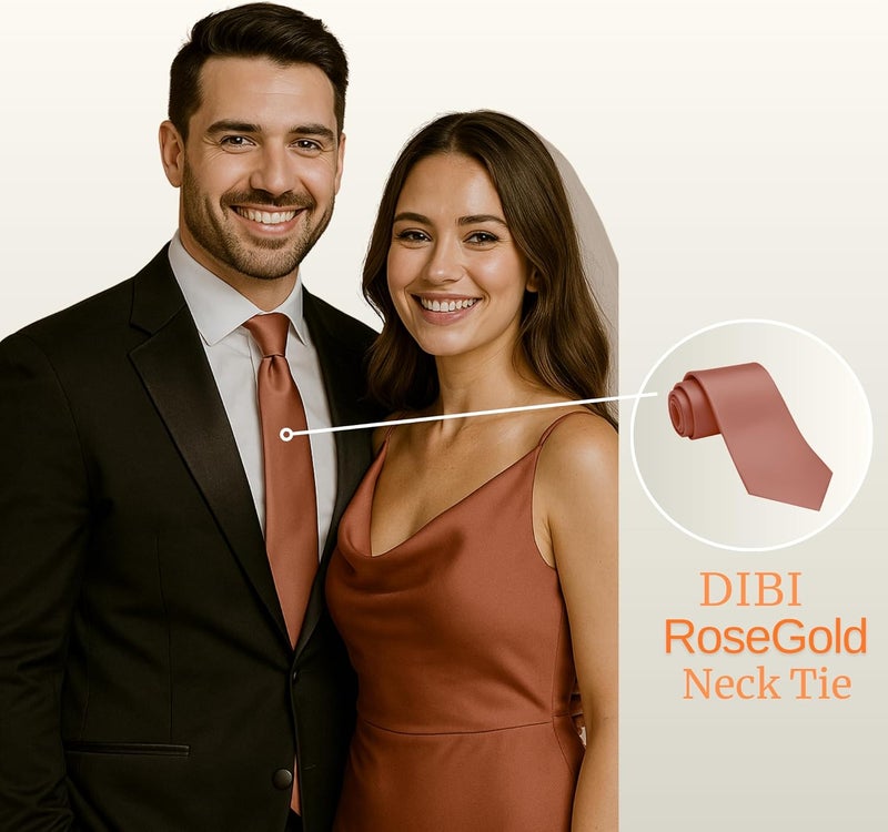 DIBI Solid Color Ties for Men, Formal Mens Ties, Neck Tie, Classic Tie for Boys Women Teens, Wedding Business Costume Necktie - Image 4